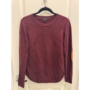 Lety & Me maroon sweater with elbow patches